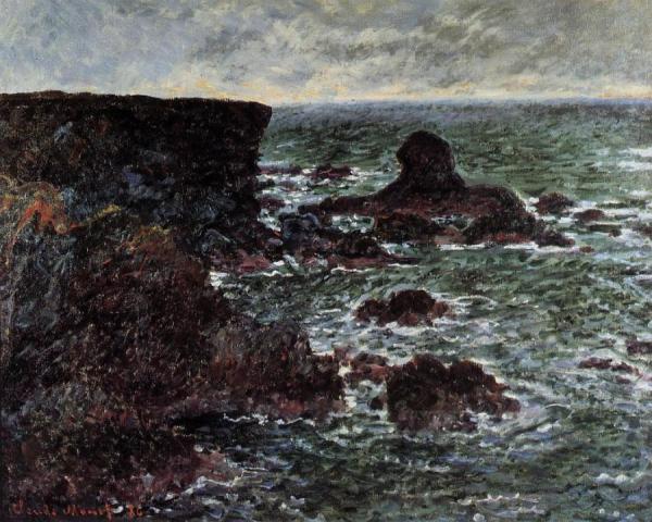 Rocky Coast And The Lion Rock, Belle-ile by Claude Monet