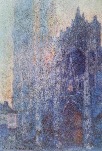 Rouen Cathedral, The Portal And The Tour D'albane At Dawn by Claude Monet