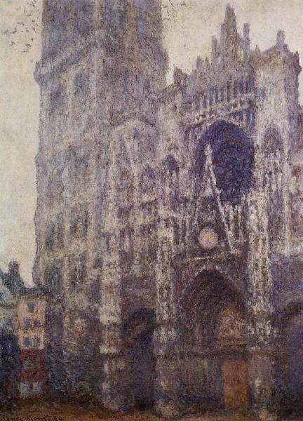 Rouen Cathedral, The Portal And The Tour D'albene, Grey Weather by Claude Monet