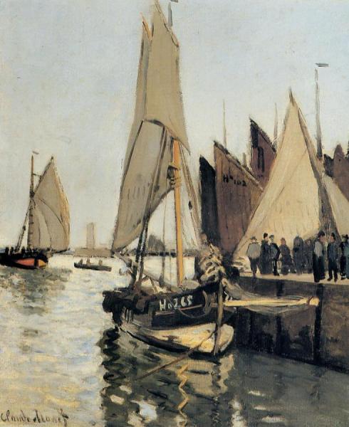 Sailing Boats At Honfleur by Claude Monet