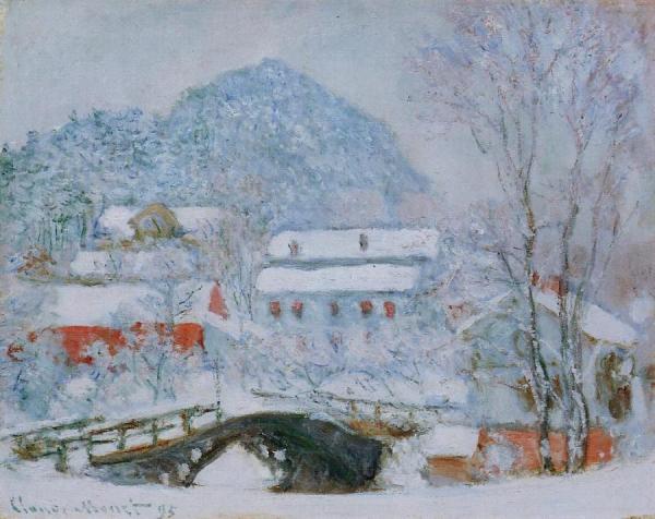 Sandviken Village In The Snow by Claude Monet