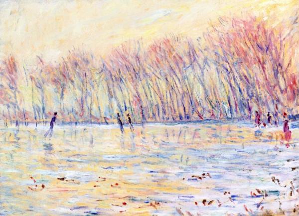 Skaters At Giverny by Claude Monet