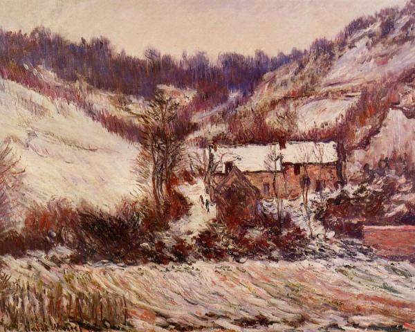 Snow Effect At Falaise by Claude Monet