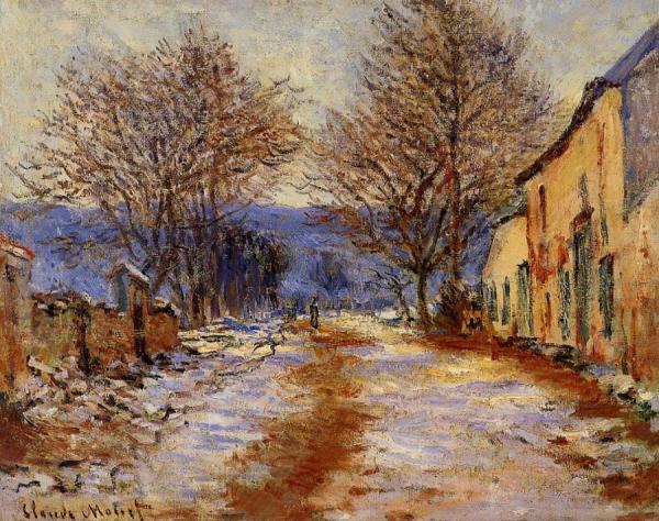 Snow Effect At Limetz by Claude Monet