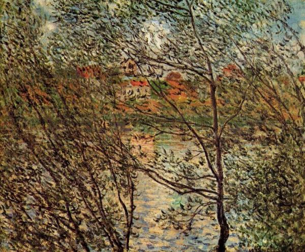 Springtime Through The Branches by Claude Monet Oil Painting Reproductions