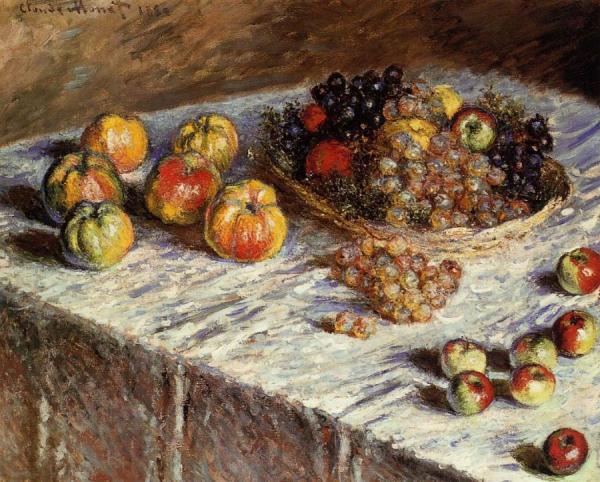 Still Life - Apples And Grapes by Claude Monet