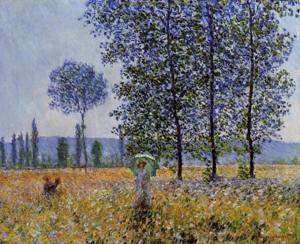 Sunlight Effect Under The Poplars by Claude Monet