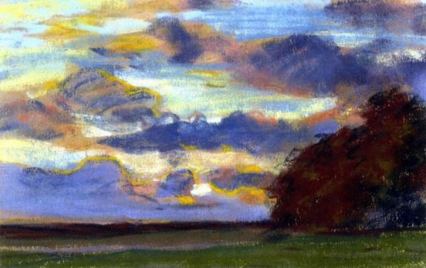 Sunset On The Plain by Claude Monet