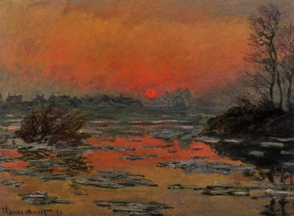 Sunset On The Seine In Winter by Claude Monet