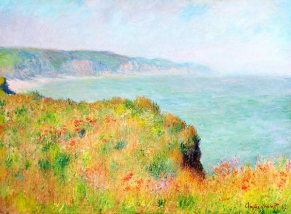 Sur La Falaise A Pourville by Claude Monet