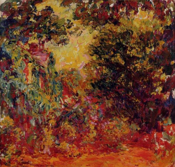 The Artist's House Seen From The Rose Garden by Claude Monet
