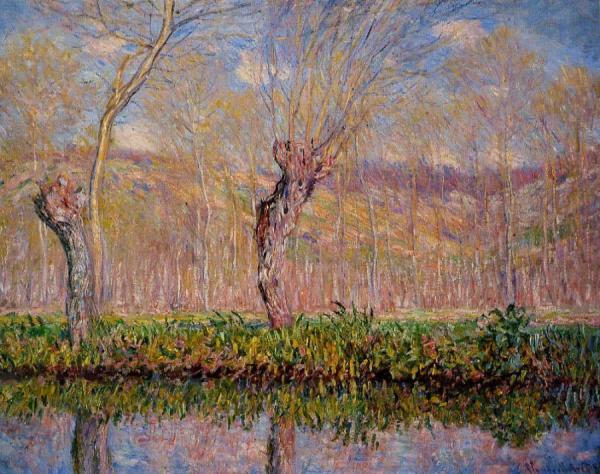 The Banks Of The River Epte In Springtime by Claude Monet