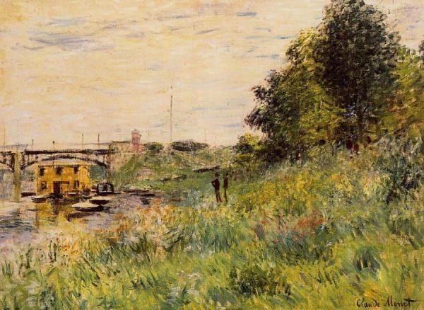 The Banks Of The Seine At The Argenteuil Bridge by Claude Monet