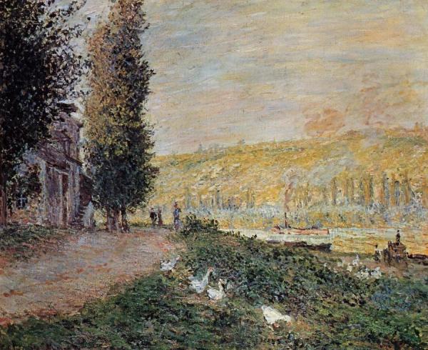 The Banks Of The Seine, Lavacourt by Claude Monet