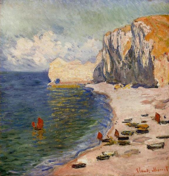The Beach And The Falaise D'amont by Claude Monet