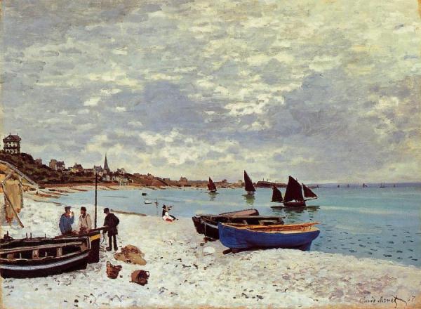 The Beach At Sainte-adresse by Claude Monet