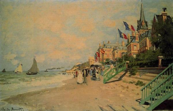 The Beach At Trouville by Claude Monet