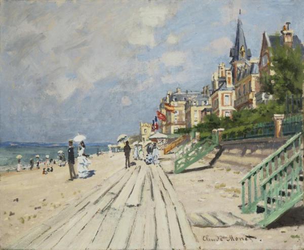 The Boardwalk At Trouville by Claude Monet