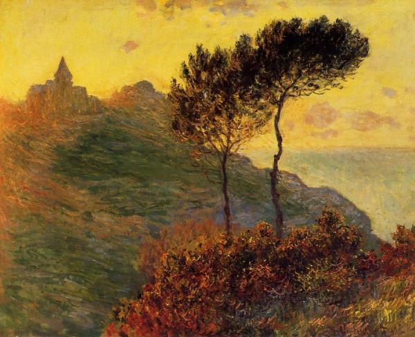 The Church At Varengeville, Against The Sunset by Claude Monet Oil Painting Reproductions