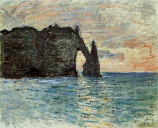 The Cliff At Etretat by Claude Monet