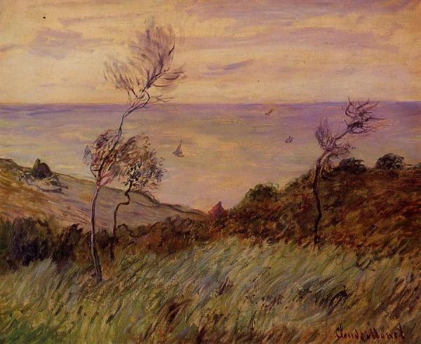 The Cliffs Of Varengeville, Gust Of Wind by Claude Monet