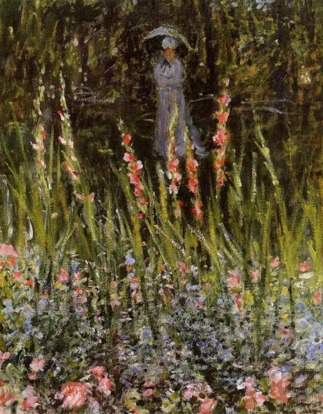 The Garden, Gladioli by Claude Monet
