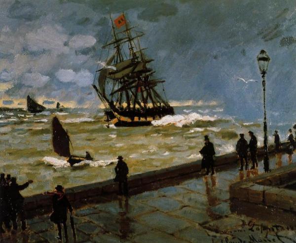 The Jetty Of Le Havre In Rough Weather by Claude Monet