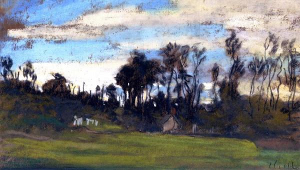 The Meadow Lined With Trees by Claude Monet Oil Painting Reproductions