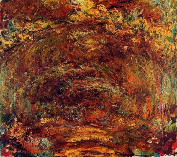 The Path Under The Rose Trellises by Claude Monet