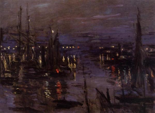 The Port Of Le Havre, Night Effect by Claude Monet