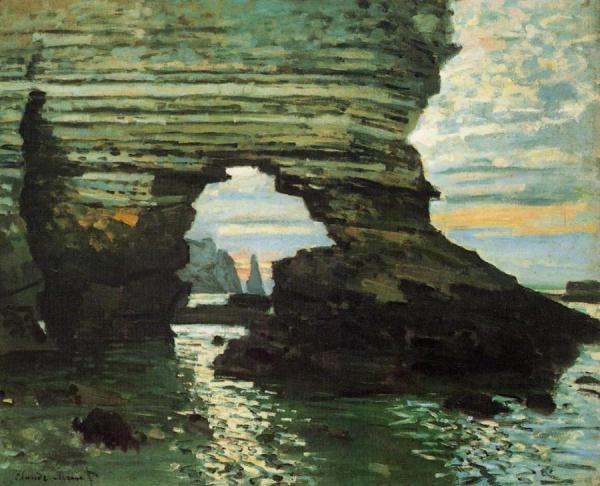 The Porte D'amont, Etretat by Claude Monet