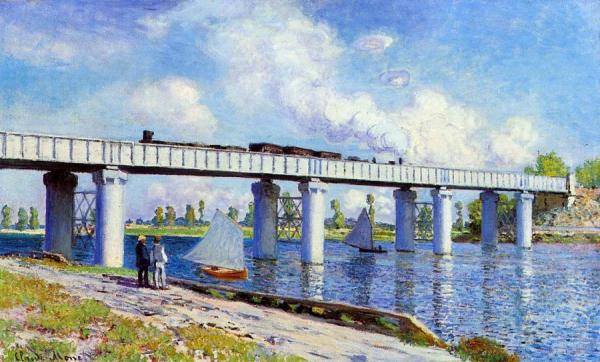 The Railroad Bridge At Argenteuil by Claude Monet Oil Painting Reproductions