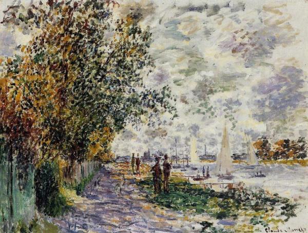 The Riverbank At Petit-gennevilliers by Claude Monet