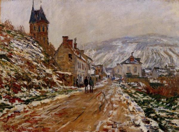 The Road In Vetheuil In Winter by Claude Monet