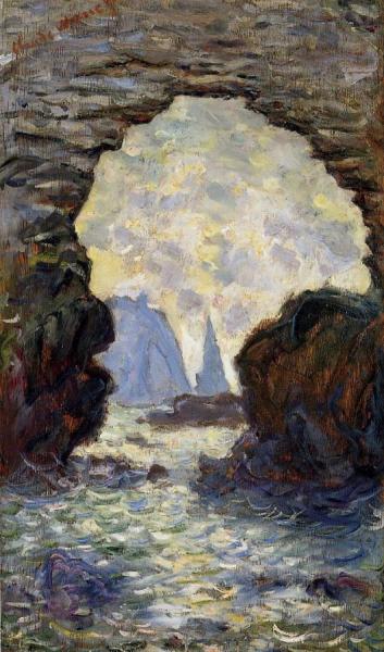 The Rock Needle Seen Through The Porte D'aumont by Claude Monet