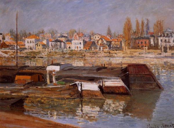 The Seine At Asnieres by Claude Monet