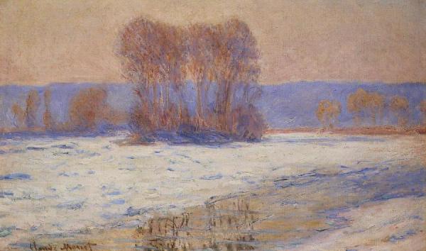 The Seine At Bennecourt In Winter by Claude Monet Oil Painting Reproductions