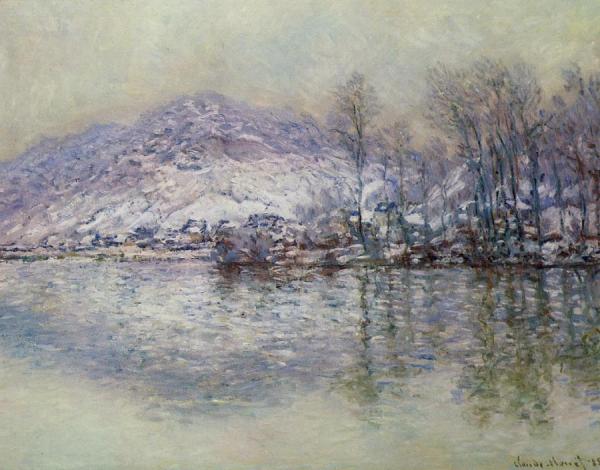 The Seine At Port Villez, Snow Effect by Claude Monet