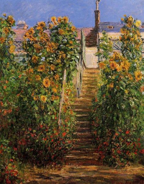 The Steps At Vetheuil by Claude Monet