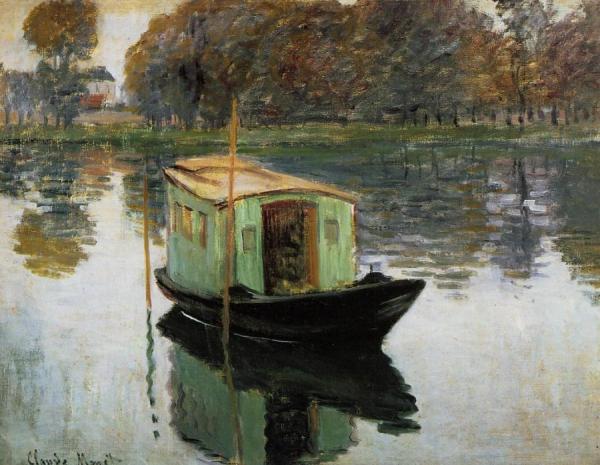 The Studio Boat by Claude Monet