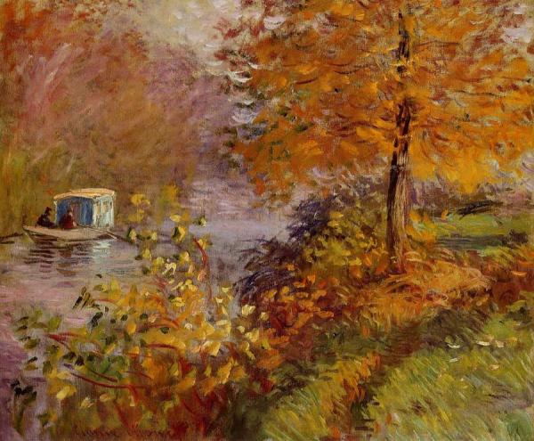 The Studio Boat by Claude Monet Oil Painting Reproductions