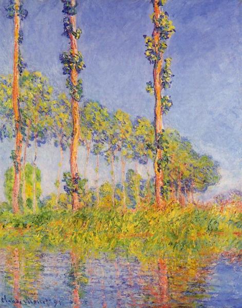 Three Poplar Trees, Autumn Effect by Claude Monet