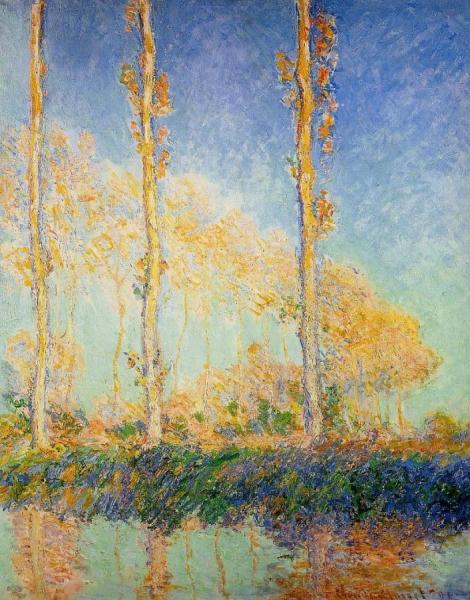 Three Poplar Trees In The Autumn by Claude Monet