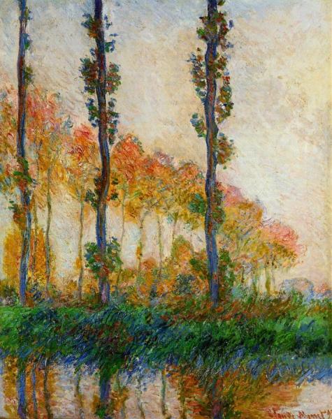 Three Trees In Autumn by Claude Monet