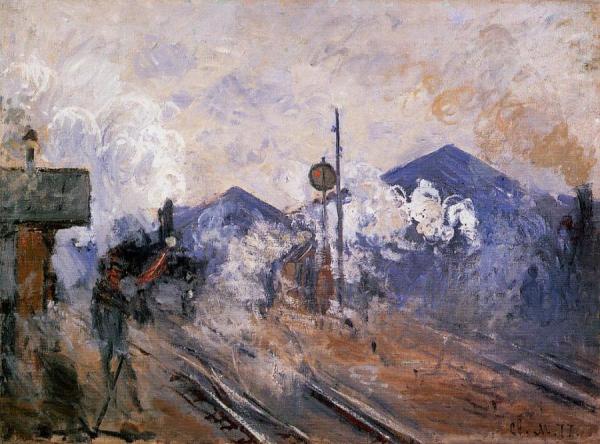 Track Coming Out Of Saint-lazare Station by Claude Monet