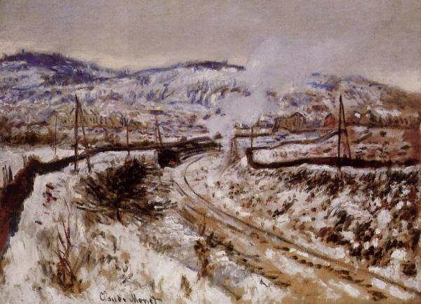 Train In The Snow, Argenteuil by Claude Monet