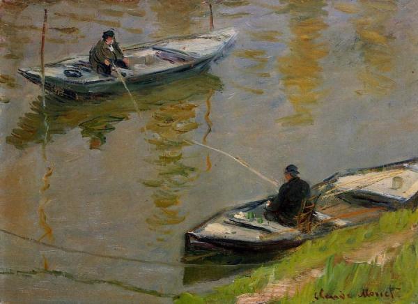 Two Anglers by Claude Monet