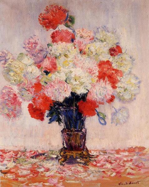 Vase Of Peonies by Claude Monet