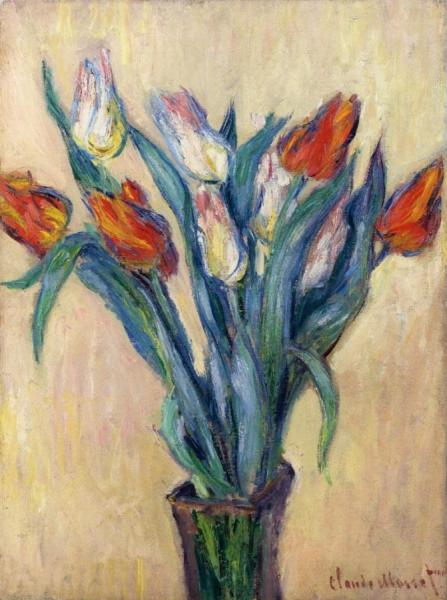 Vase Of Tulips by Claude Monet