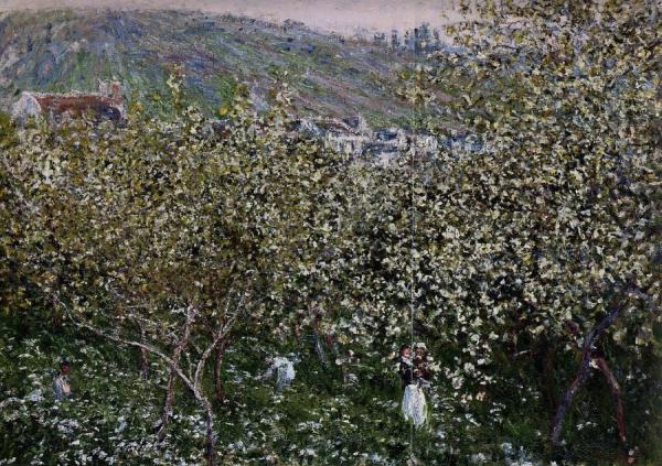 Vetheuil, Flowering Plum Trees by Claude Monet